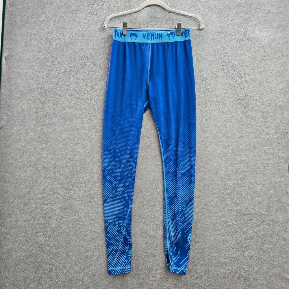 Venum Men Activewear Pants Large Blue Fusion Compression Leggings MMA 28" Inseam